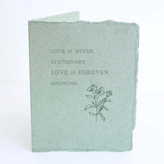 "Love Is Never Stationary" Card