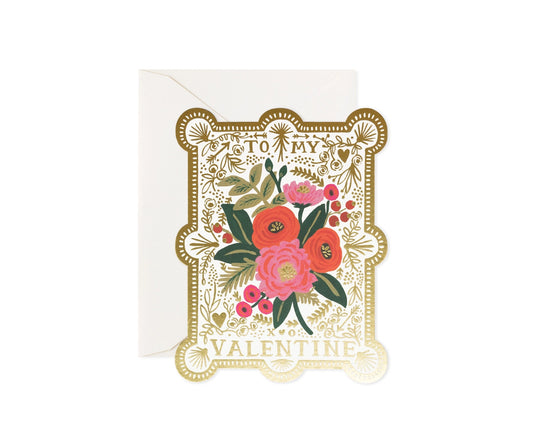 "To My Valentine" Vintage Floral Card