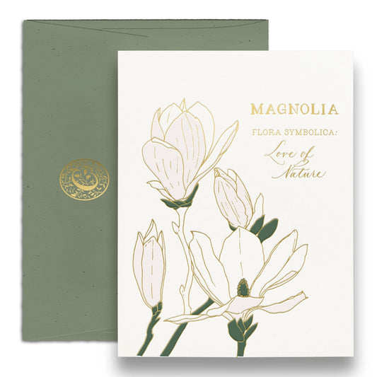 Magnolia - Language of Flowers Card