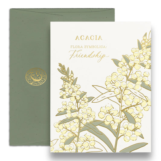 Acacia - Language of Flowers Card