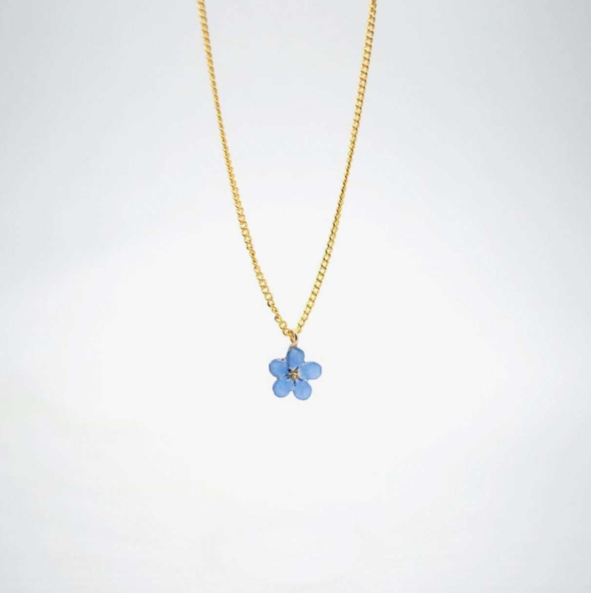 Forget Me Not Pressed Flower Necklace
