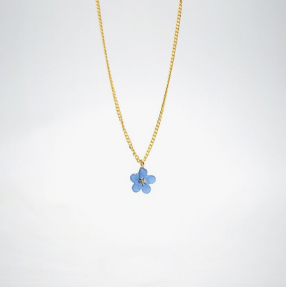 Forget Me Not Pressed Flower Necklace Purple