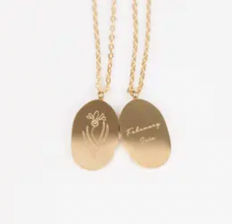 Feb. Birth Flower Necklace