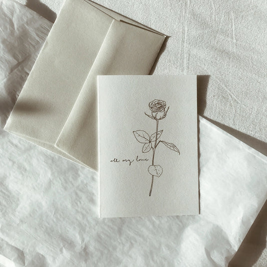 "All My Love" Rose Card