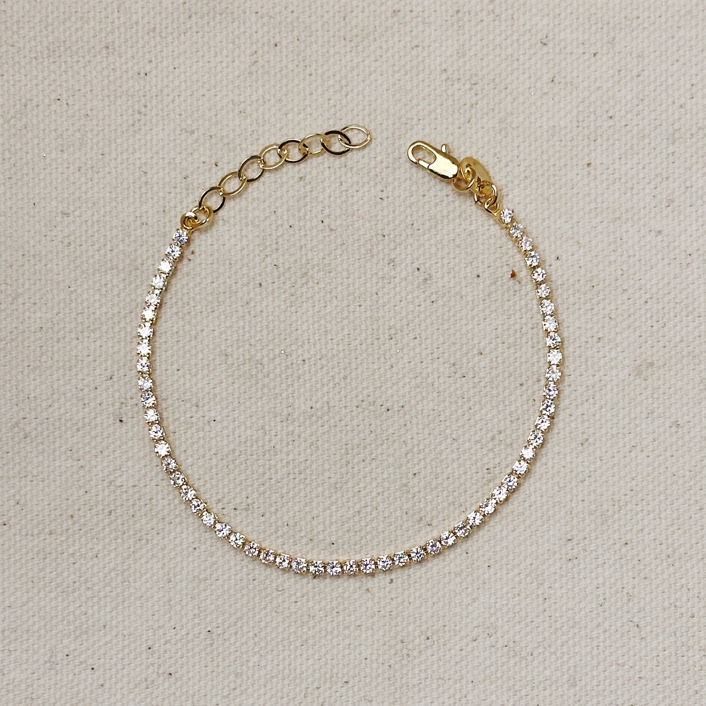 Zirconia Tennis Bracelet- 18k Gold Filled