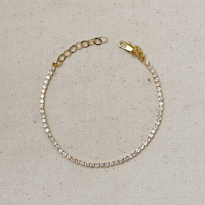 Zirconia Tennis Bracelet- 18k Gold Filled