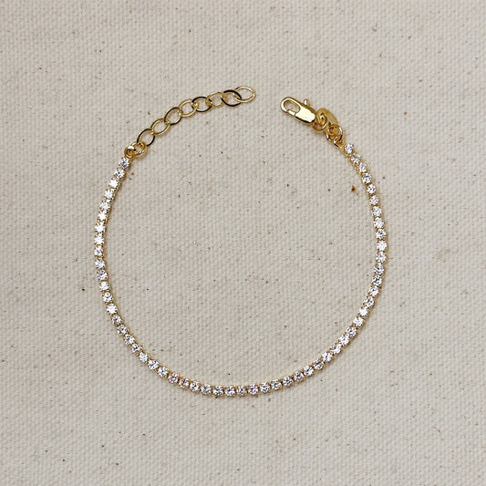 Zirconia Tennis Bracelet- 18k Gold Filled