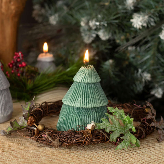 Green Christmas Tree Candle