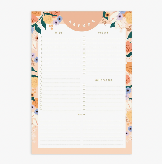 Floral Agenda Magnetic Notepad