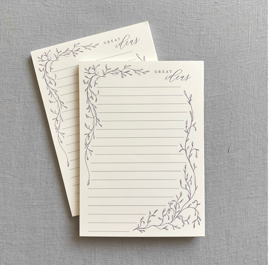 Great Ideas Whimsical Vine Notepad- Jen Simpson Designs