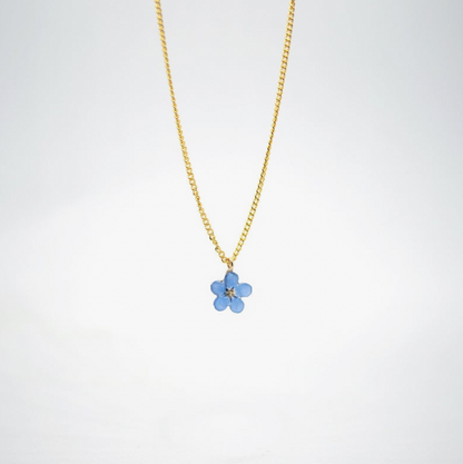 Forget Me Not Pressed Flower Necklace