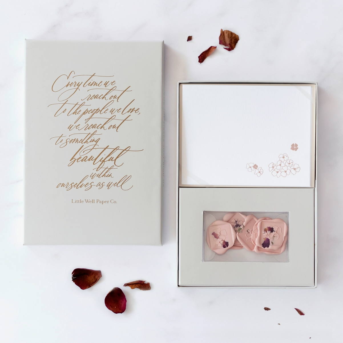 Rose Petal Stationary Set