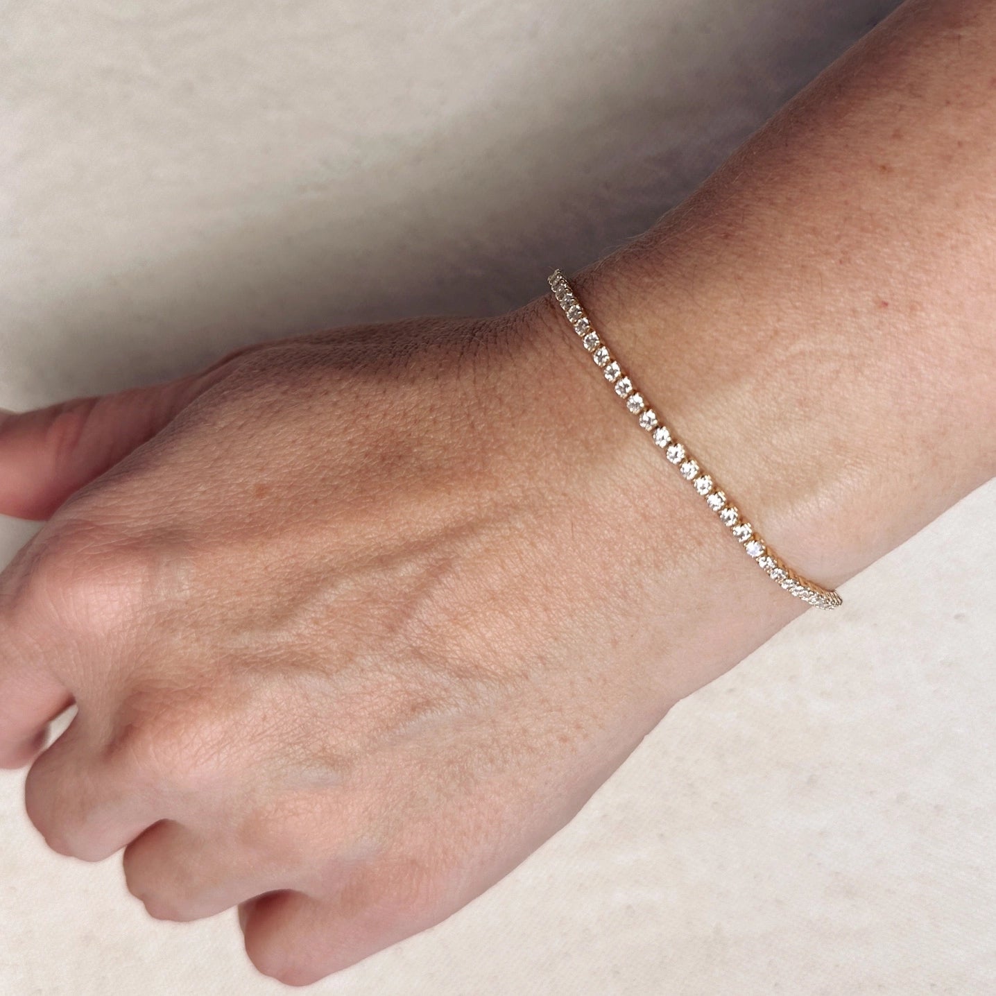 Zirconia Tennis Bracelet- 18k Gold Filled